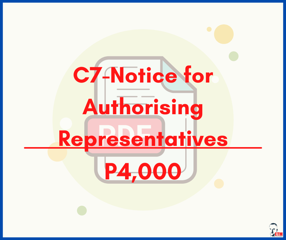 C7-Notice for Authorising Representatives