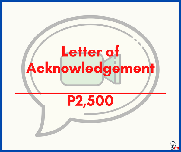Letter of Acknowledgement