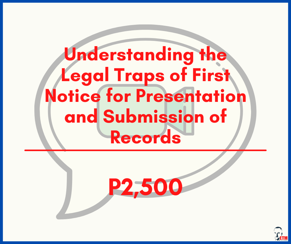 Understanding the Legal Traps of First Notice for Presentation and Submission of Records