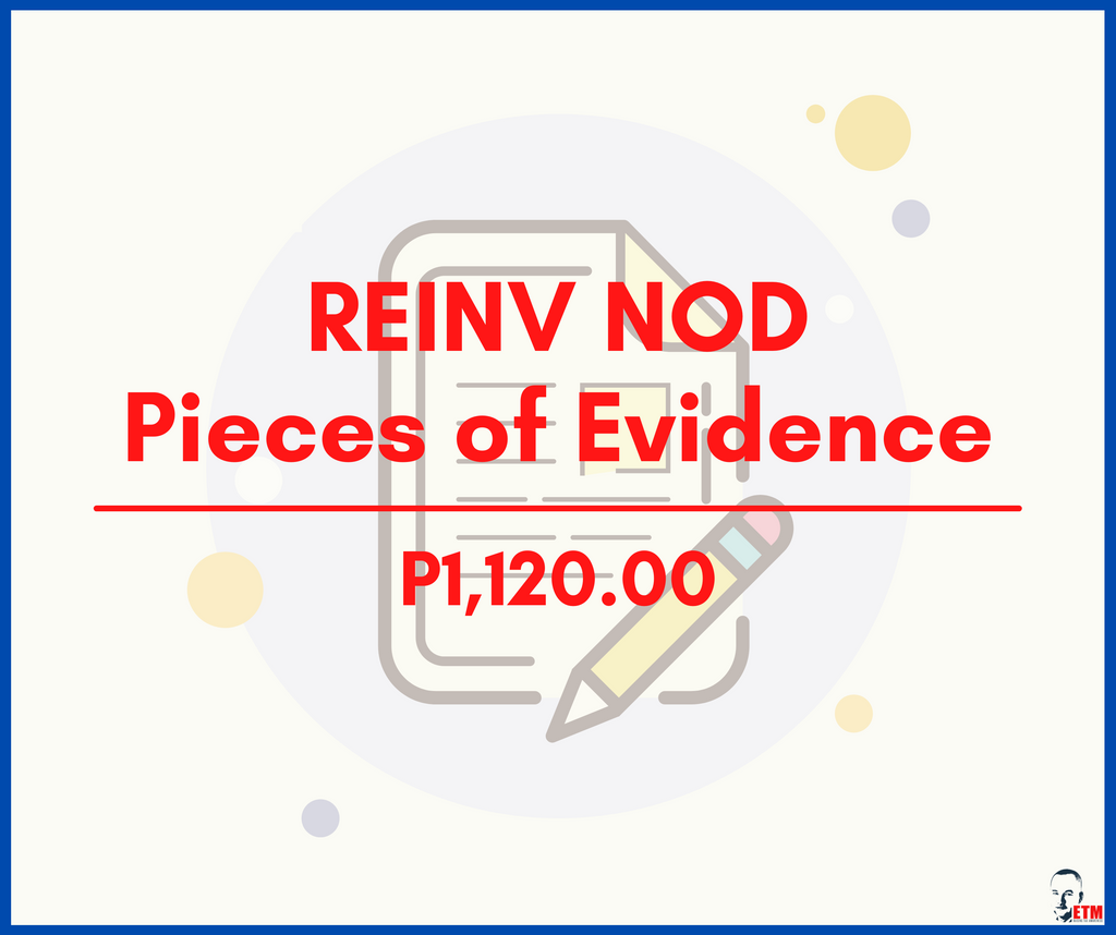 Reinvestigation NOD Pieces of Evidence