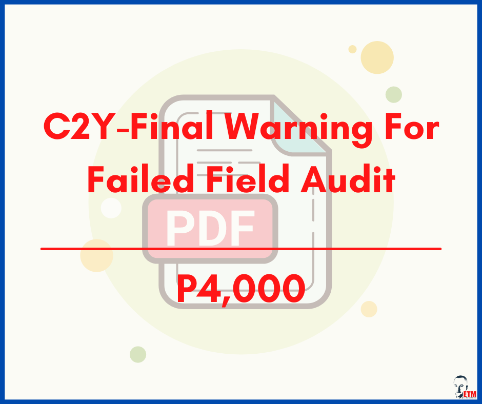 C2Y-Final Warning For Failed Field Audit