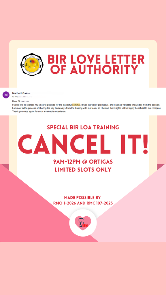 Cancelling your BIR Love Letter of Authority