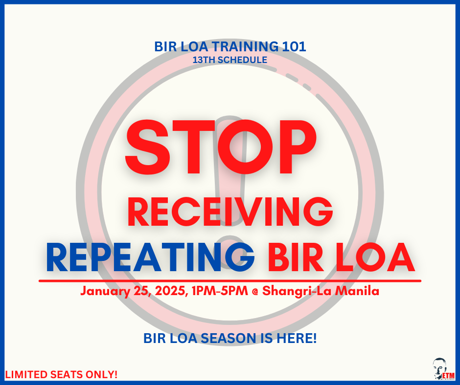 Stop Receiving Repeating BIR LOA January 25, 2025 (13th Schedule)