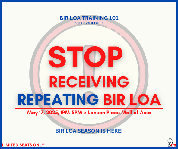 Stop Receiving Repeating BIR LOA May 17, 2025 (20th Schedule)