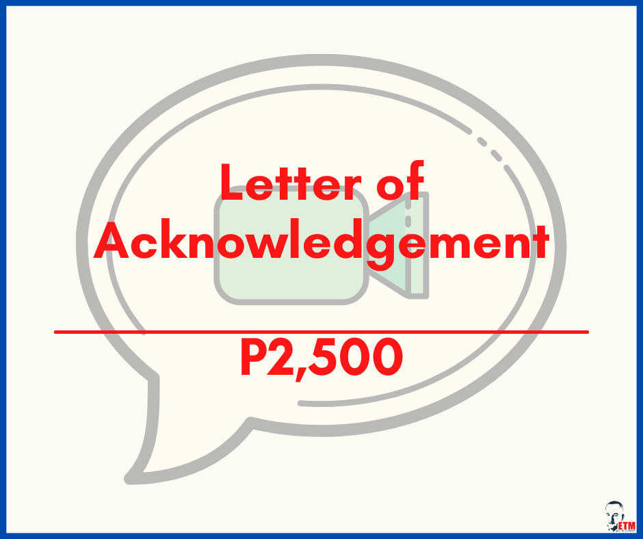 Letter of Acknowledgement