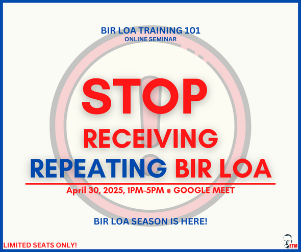 Stop Receiving Repeating BIR LOA April 30, 2025 ONLINE