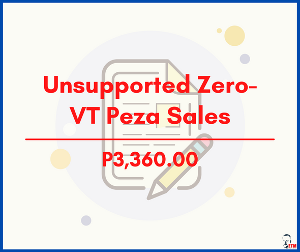 Unsupported Zero-VAT PEZA Sales