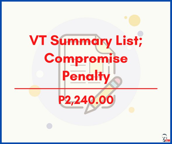 VAT Summary List; Compromise Penalty